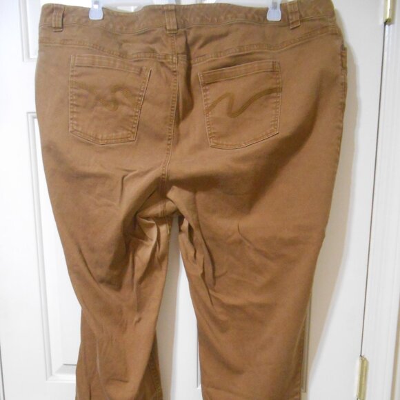 EXCELLENT WOMEN'S SZ 24W SLIMMER CLASSICS BY CATHERINES BROWN DENIM JEAN PANTS - Picture 6 of 9